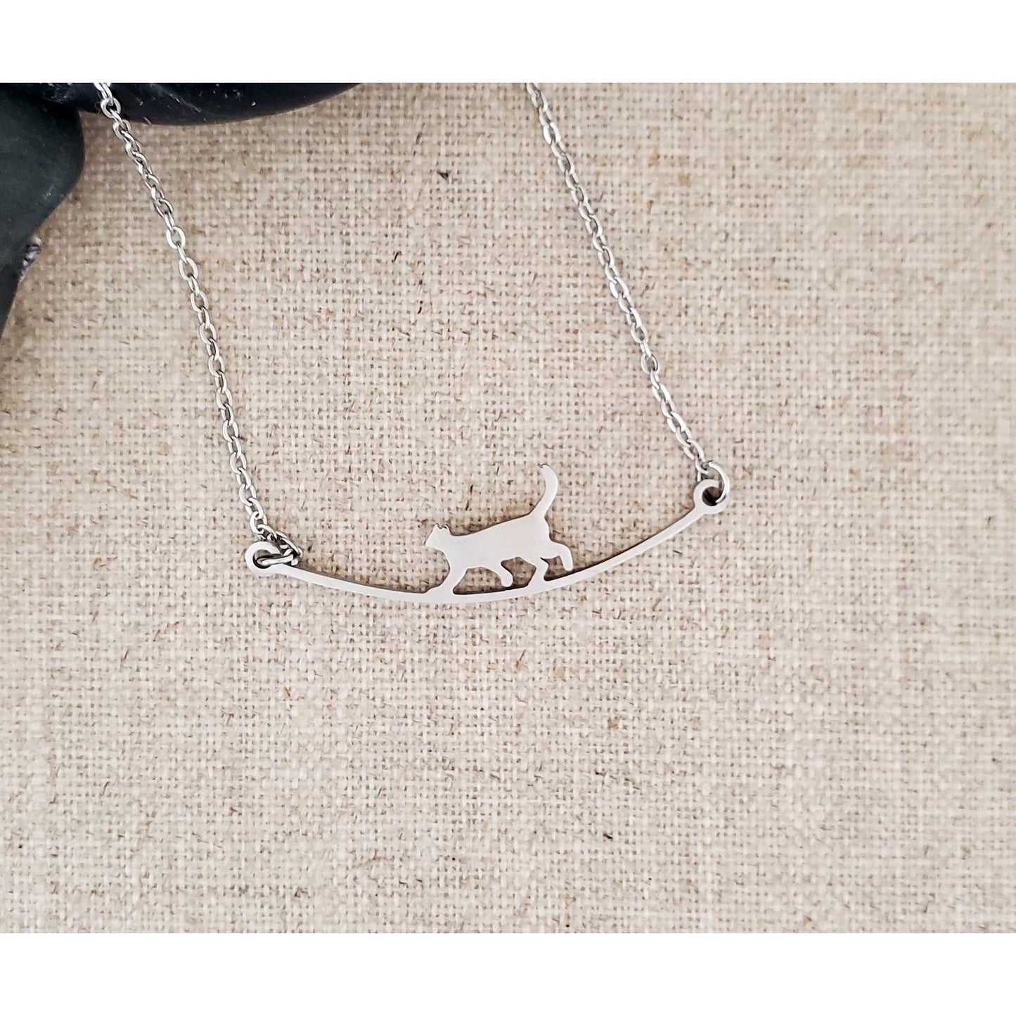 Walking Cat Pendant Necklace