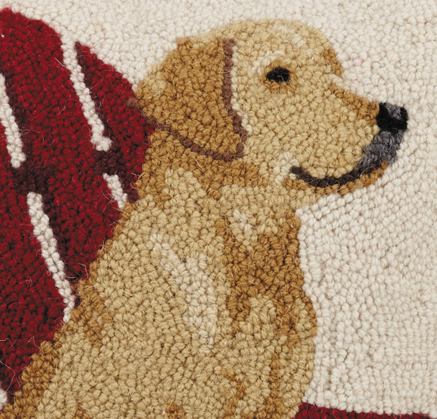 Yellow Lab Dog With Adirondack Pillow