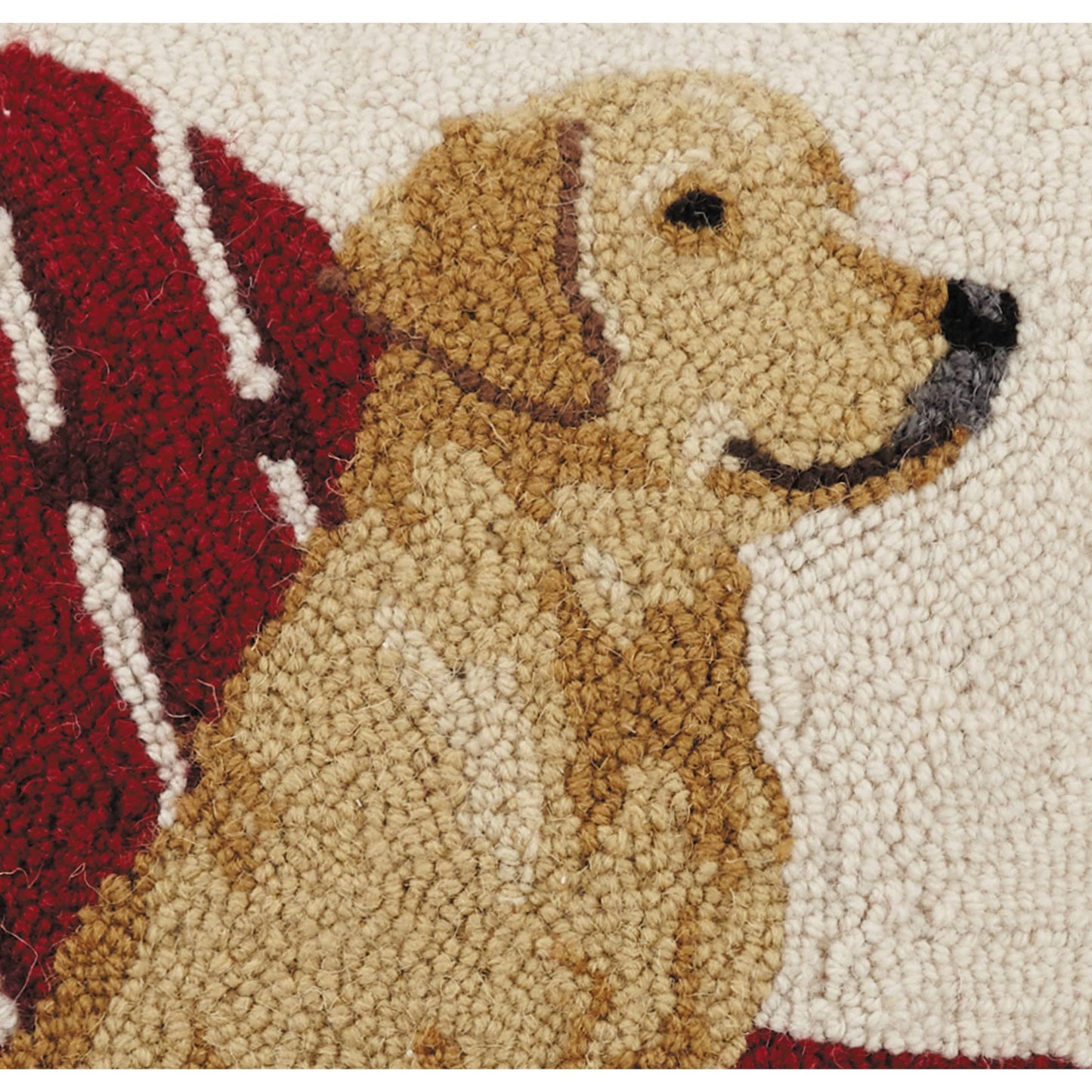 Yellow Lab Dog With Adirondack Pillow