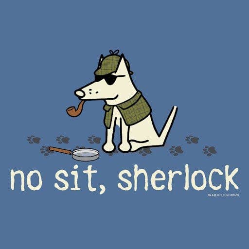 Teddy the Dog T-Shirt: "No Sit, Sherlock"