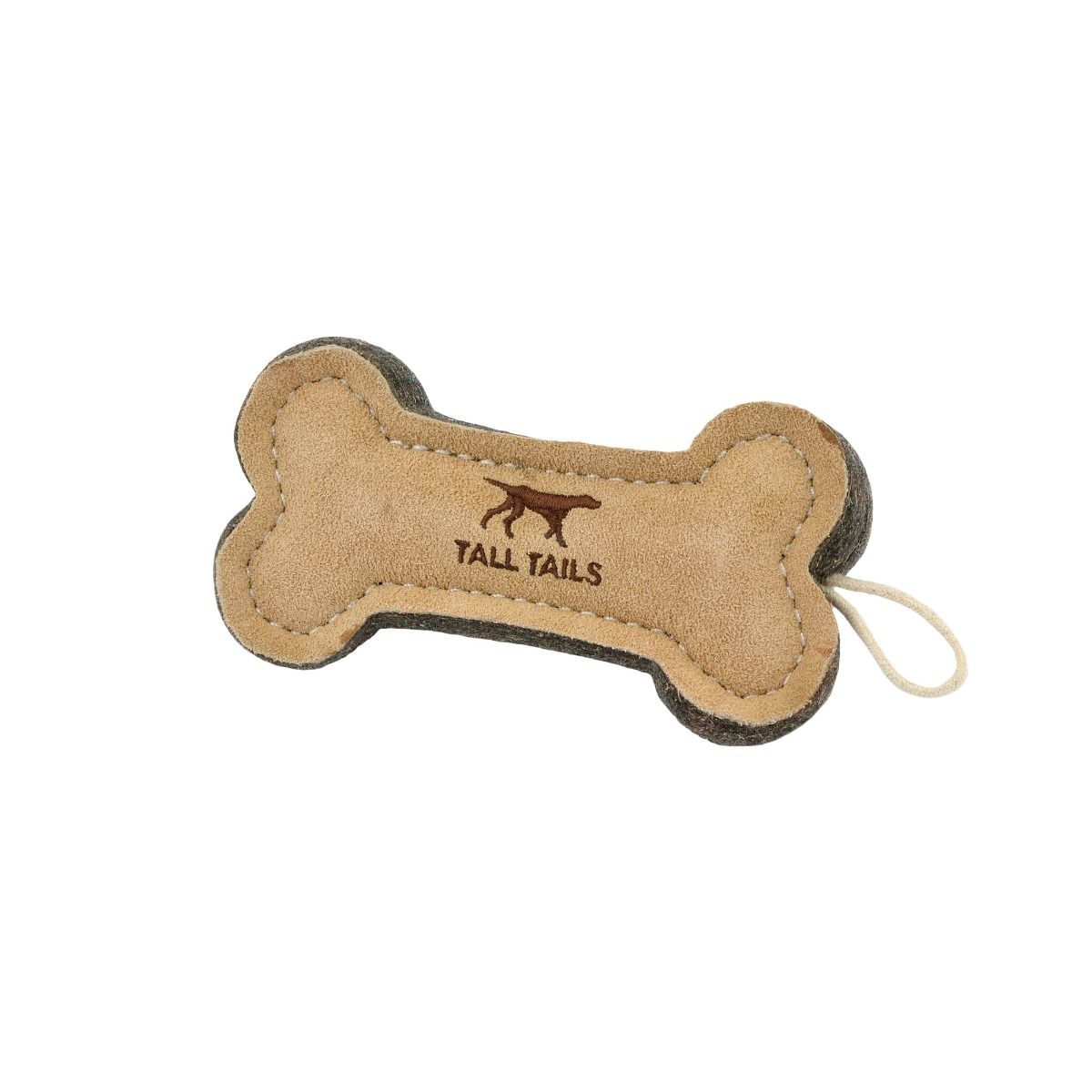 Natural Leather Bone Fetch Toy