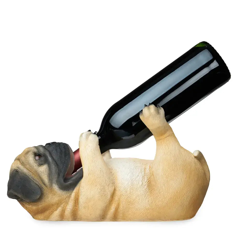 Decorative Dog Wine Bottle Holder - Pug