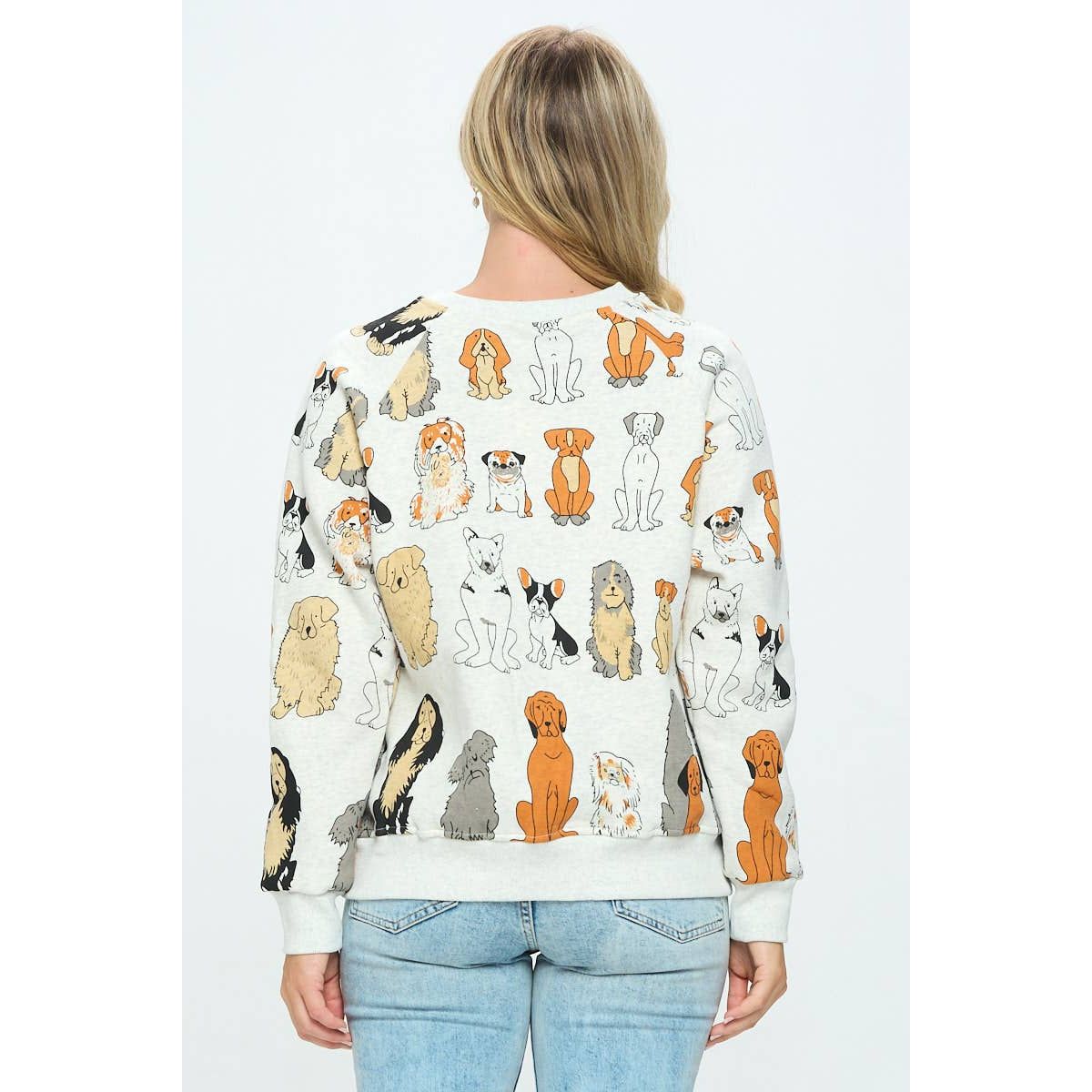 Colorful Dog Print Sweatshirt