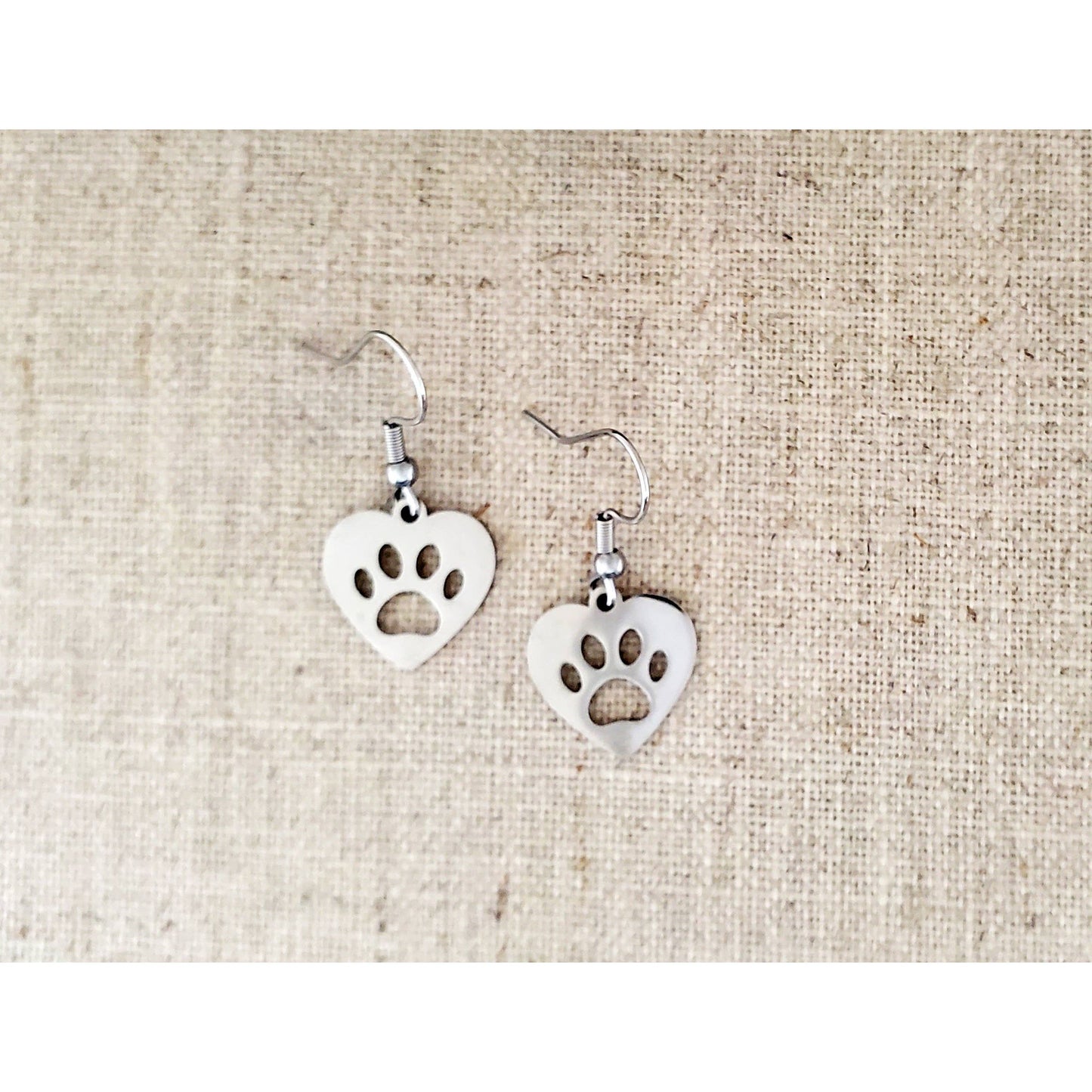 Paw in Heart Earrings