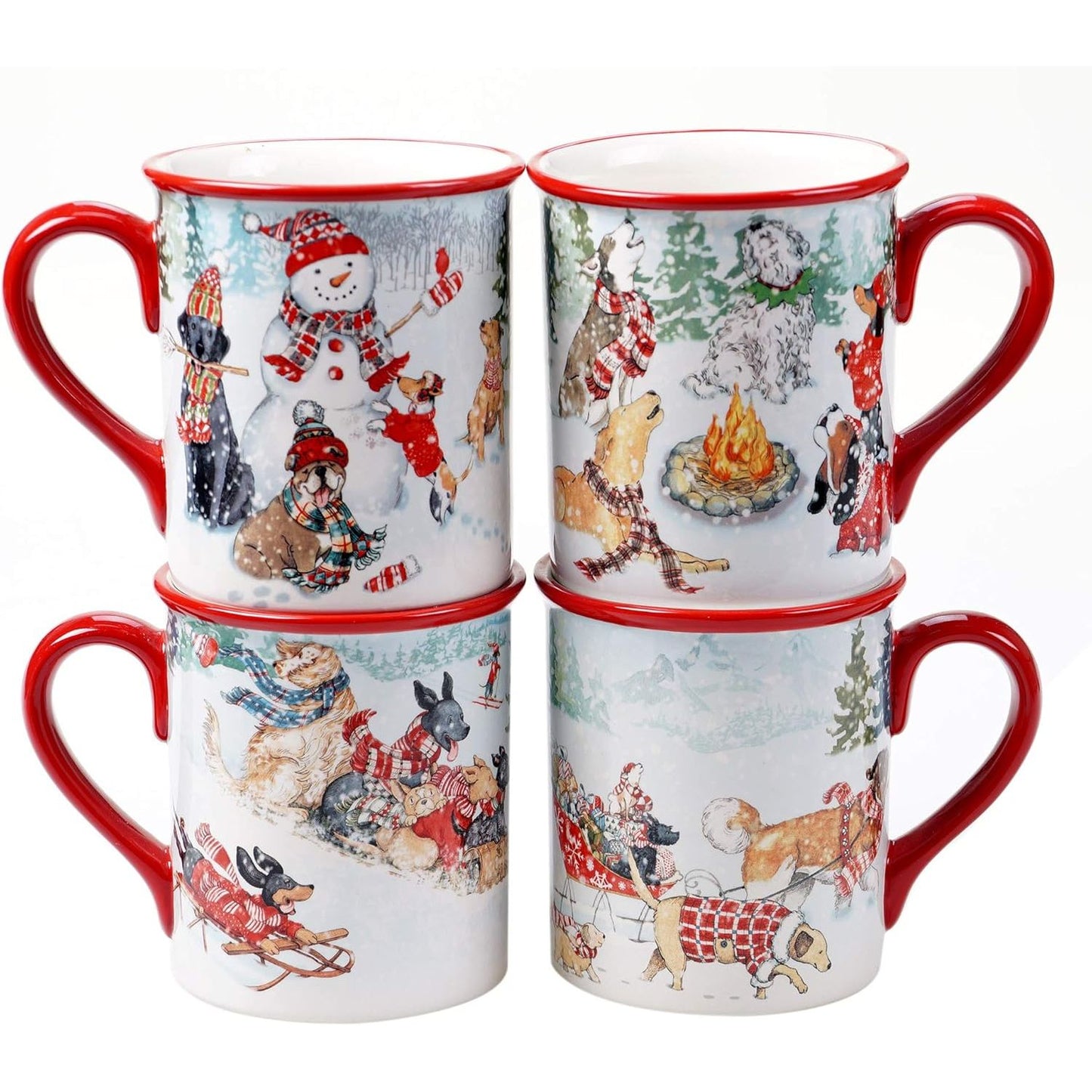"Special Delivery" Dog Christmas Mugs (Set of 4)