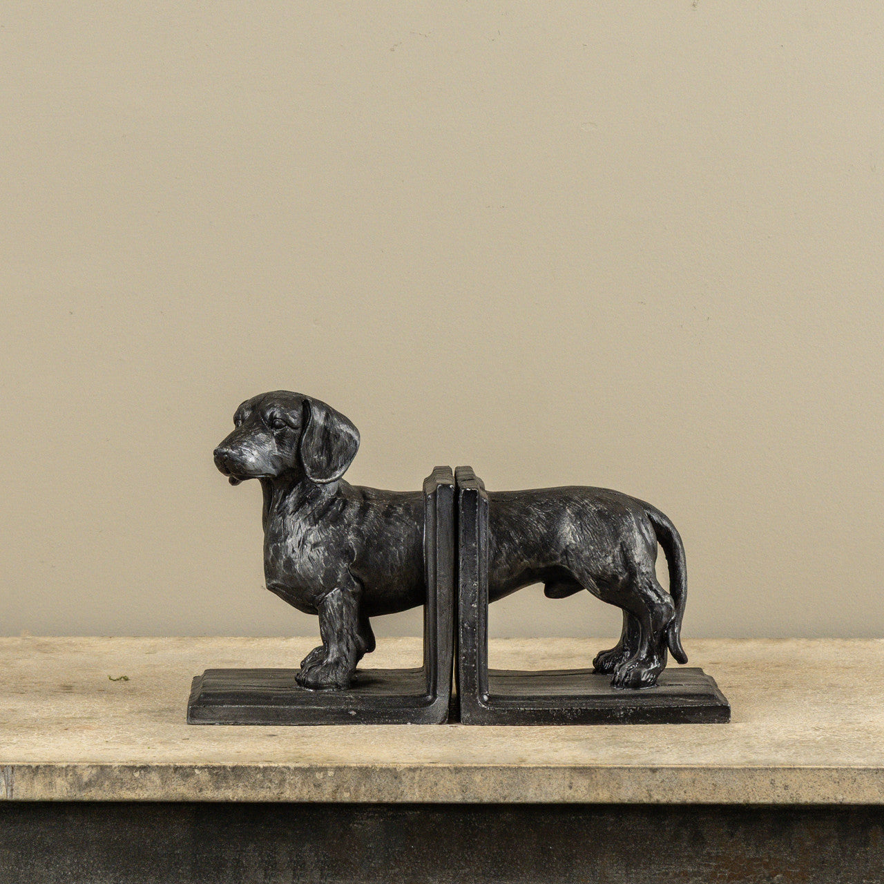 Metal Dachshund Bookends
