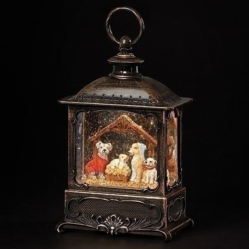 Canine Creche Lighted Swirl Lantern
