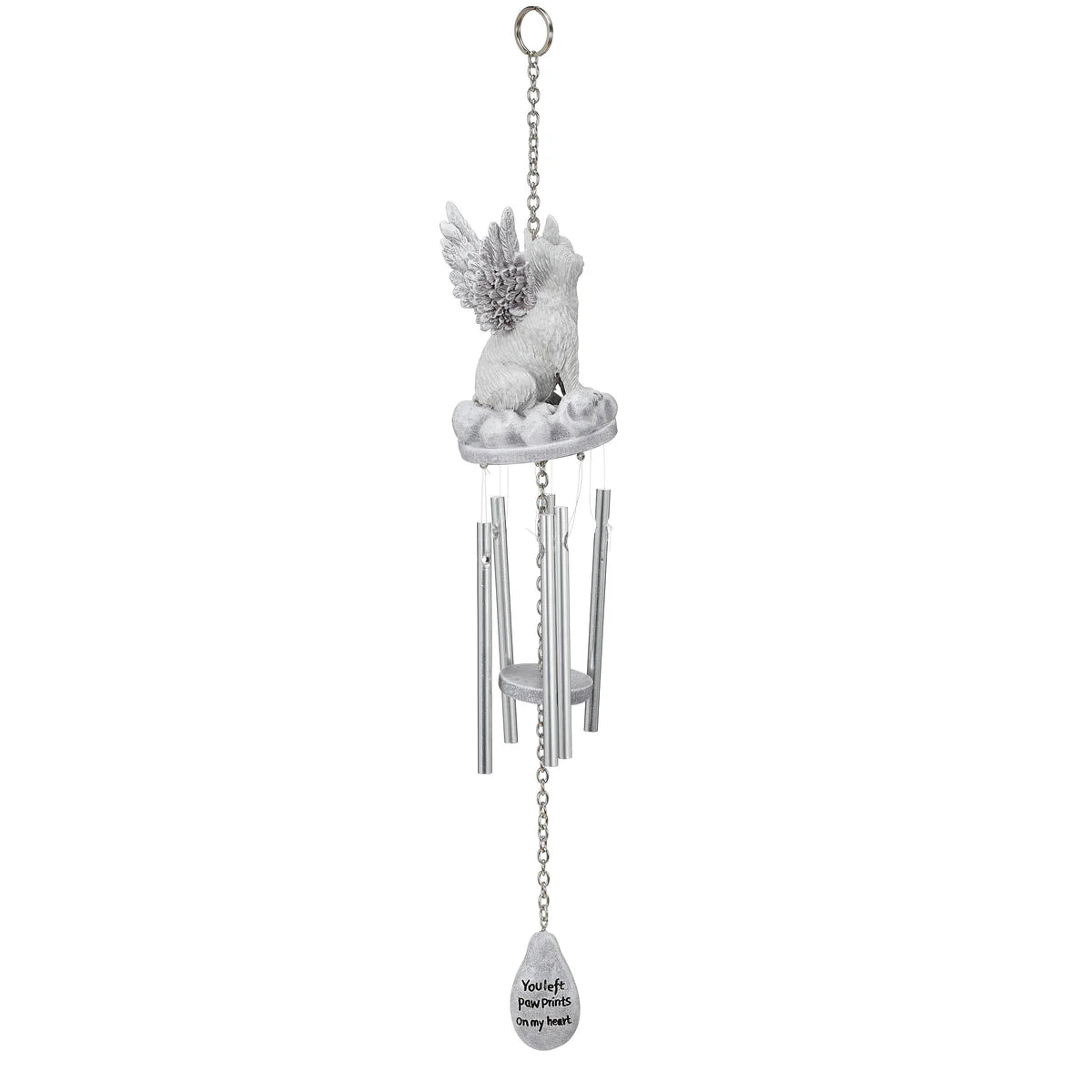 Cat Memorial Wind Chime With Angel Wings