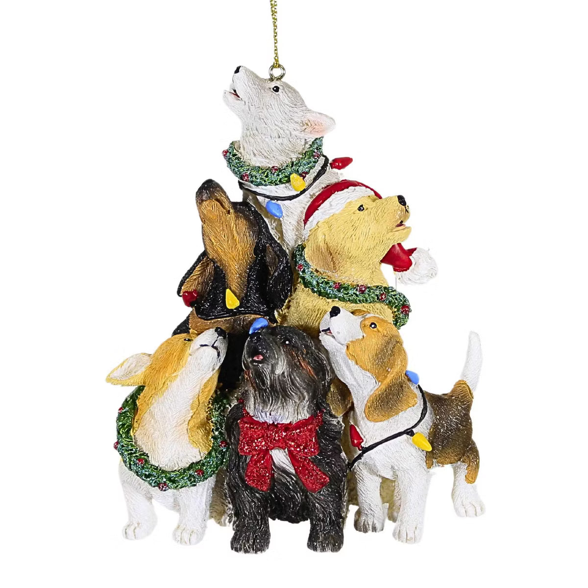 Howling Dogs Christmas Ornament