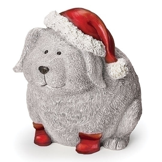 Pudgy Pals Christmas Puppy Garden Statue