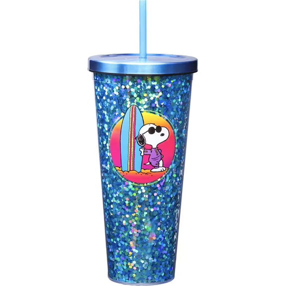 Snoopy Beach Glitter Cup