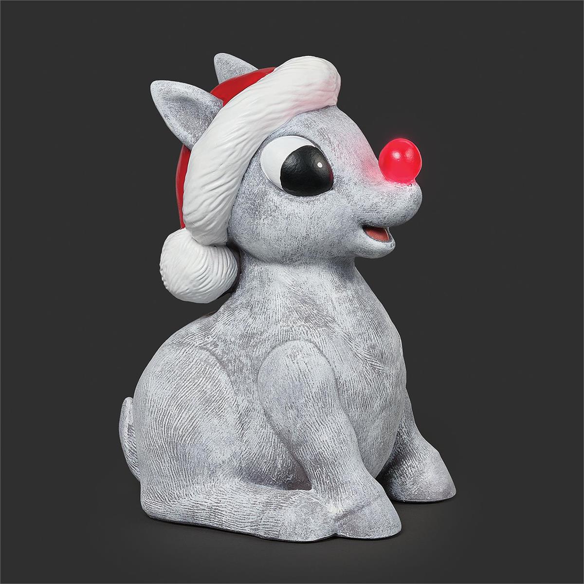 Rudolph Pudgy Statue With Light Up Nose - 9"H