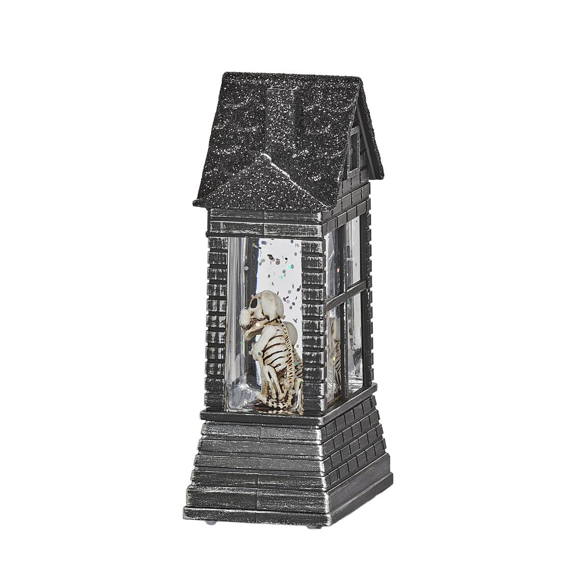 Lighted Skeleton Dogs in House - Shimmering Merry Lites