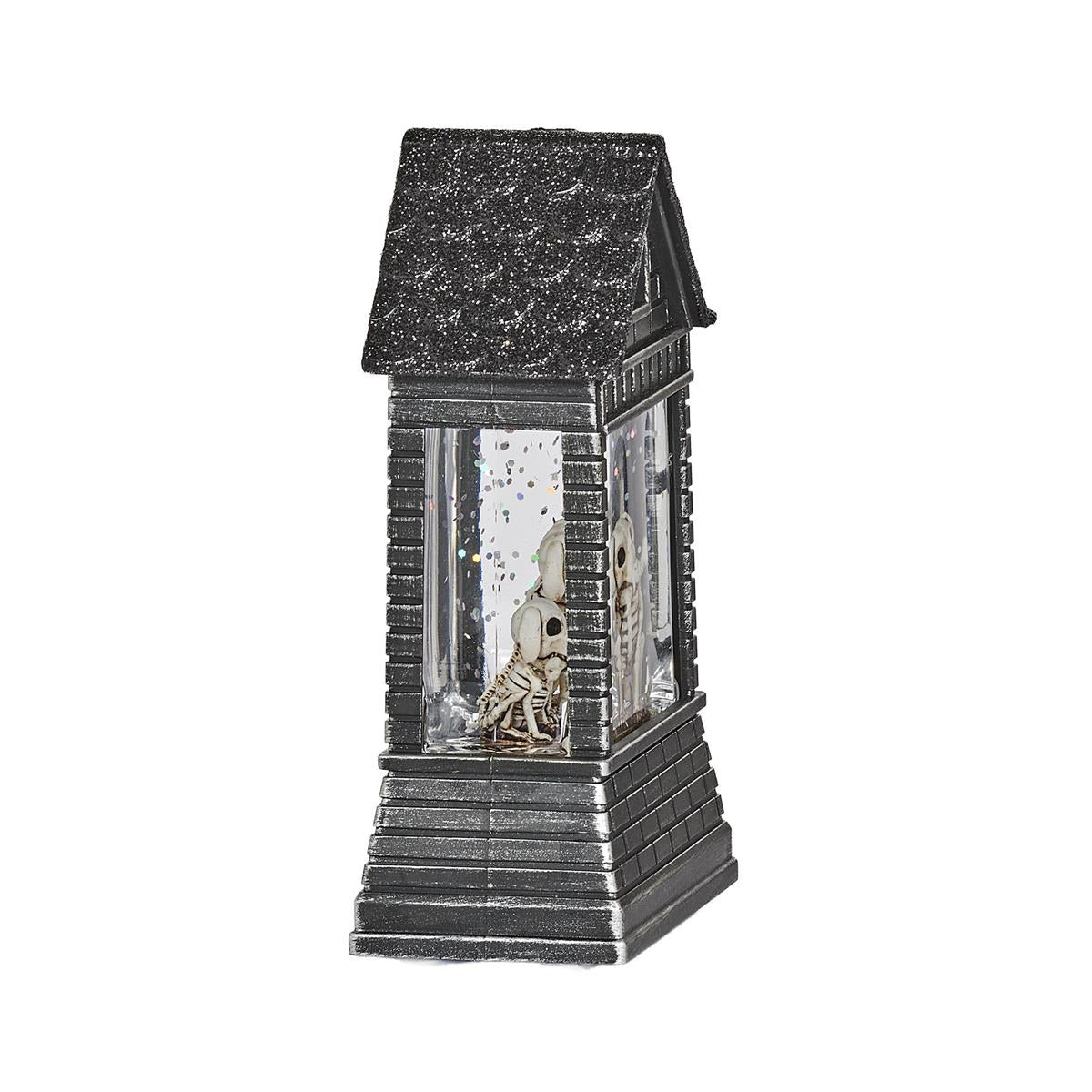 Lighted Skeleton Dogs in House - Shimmering Merry Lites