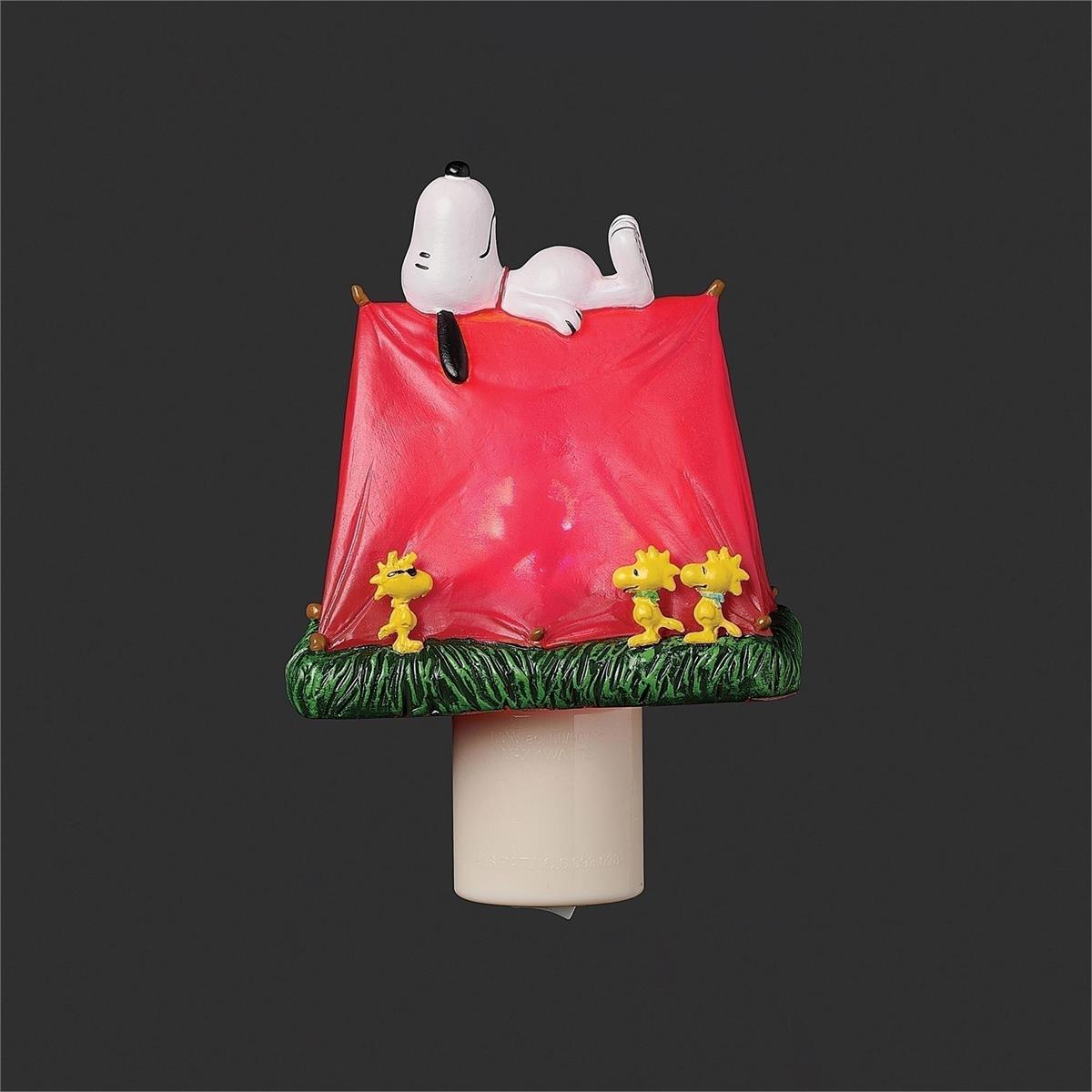 5"H Lighted Reveal Tent Snoopy Night Light with Woodstock