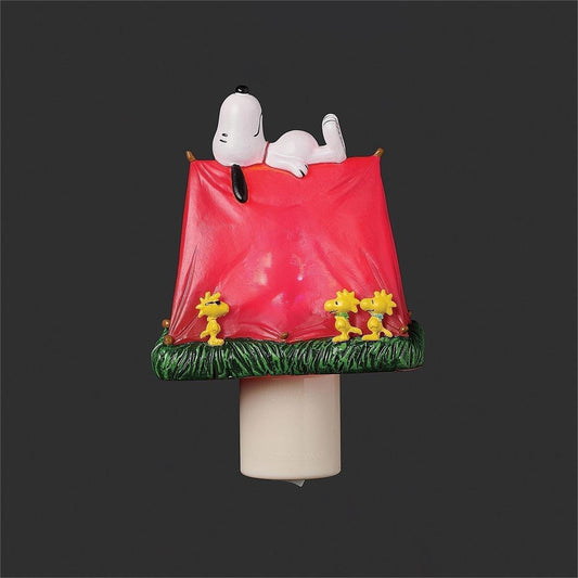 5"H Lighted Reveal Tent Snoopy Night Light with Woodstock