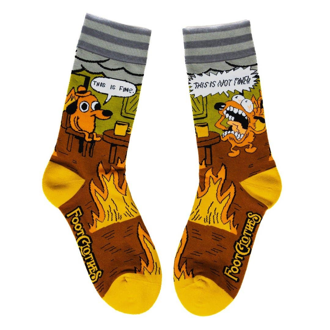 This is Fine. Also, Not Fine. Crew Socks