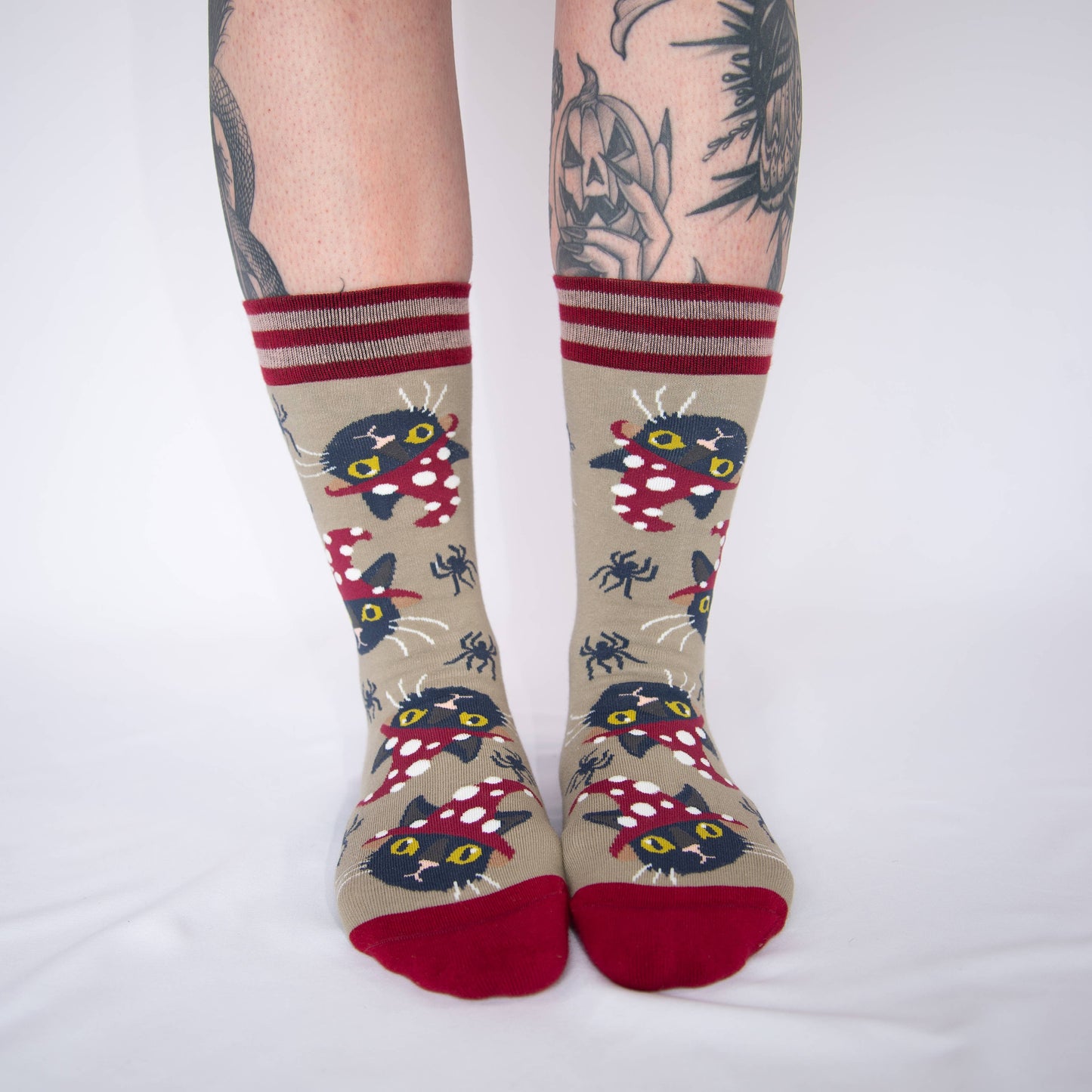 Witchy Whiskers Cat Crew Socks