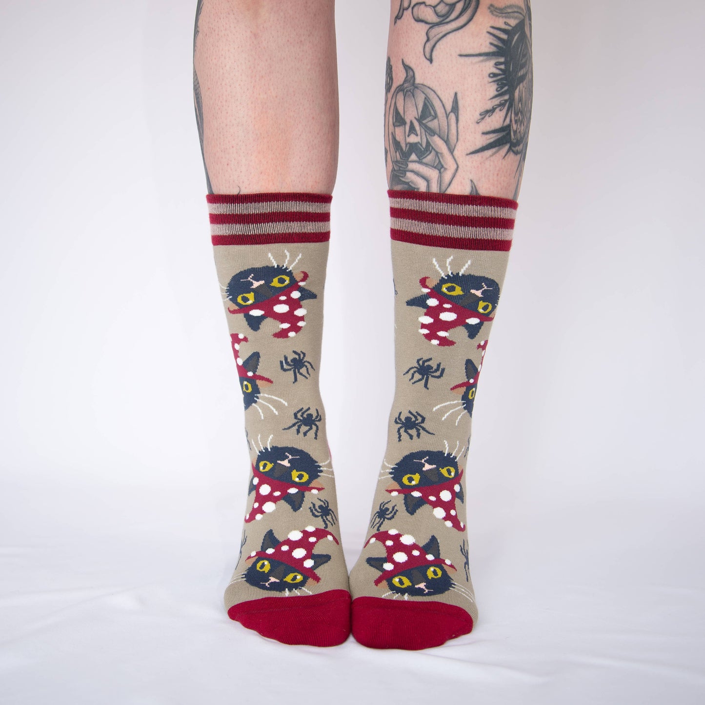Witchy Whiskers Cat Crew Socks