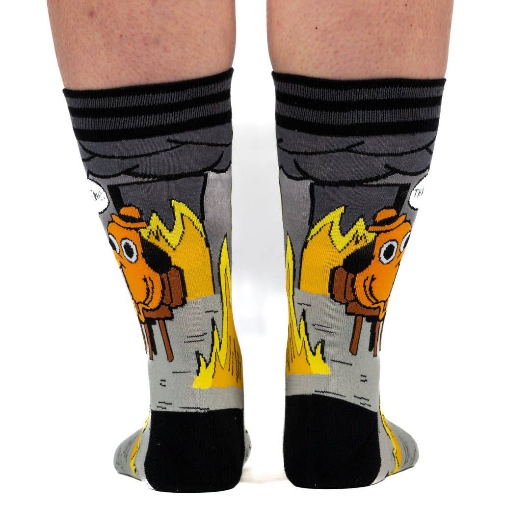 This is Fine: Noir Edition Crew Socks