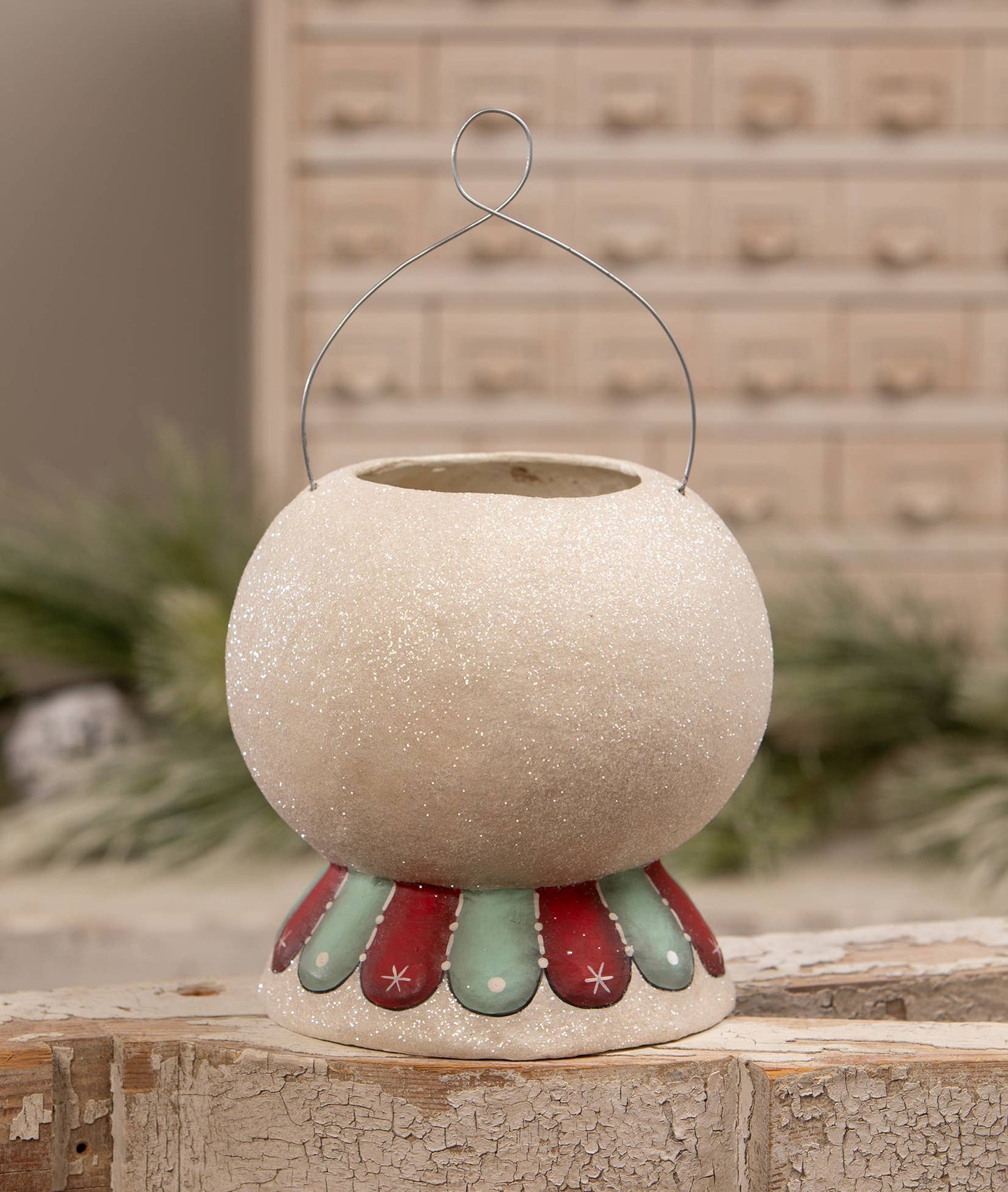 Minty Beau Snow Glow Lantern Bucket by Johanna Parker