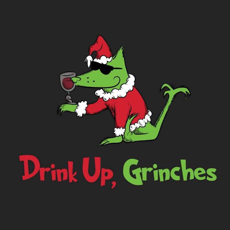 Teddy the Dog "Drink Up, Grinches" - Classic Long-Sleeve T-Shirt