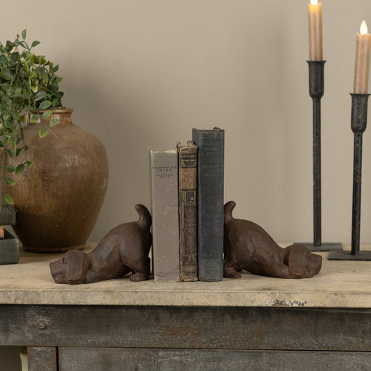 Cast Iron Look Puppy Dog Bookends