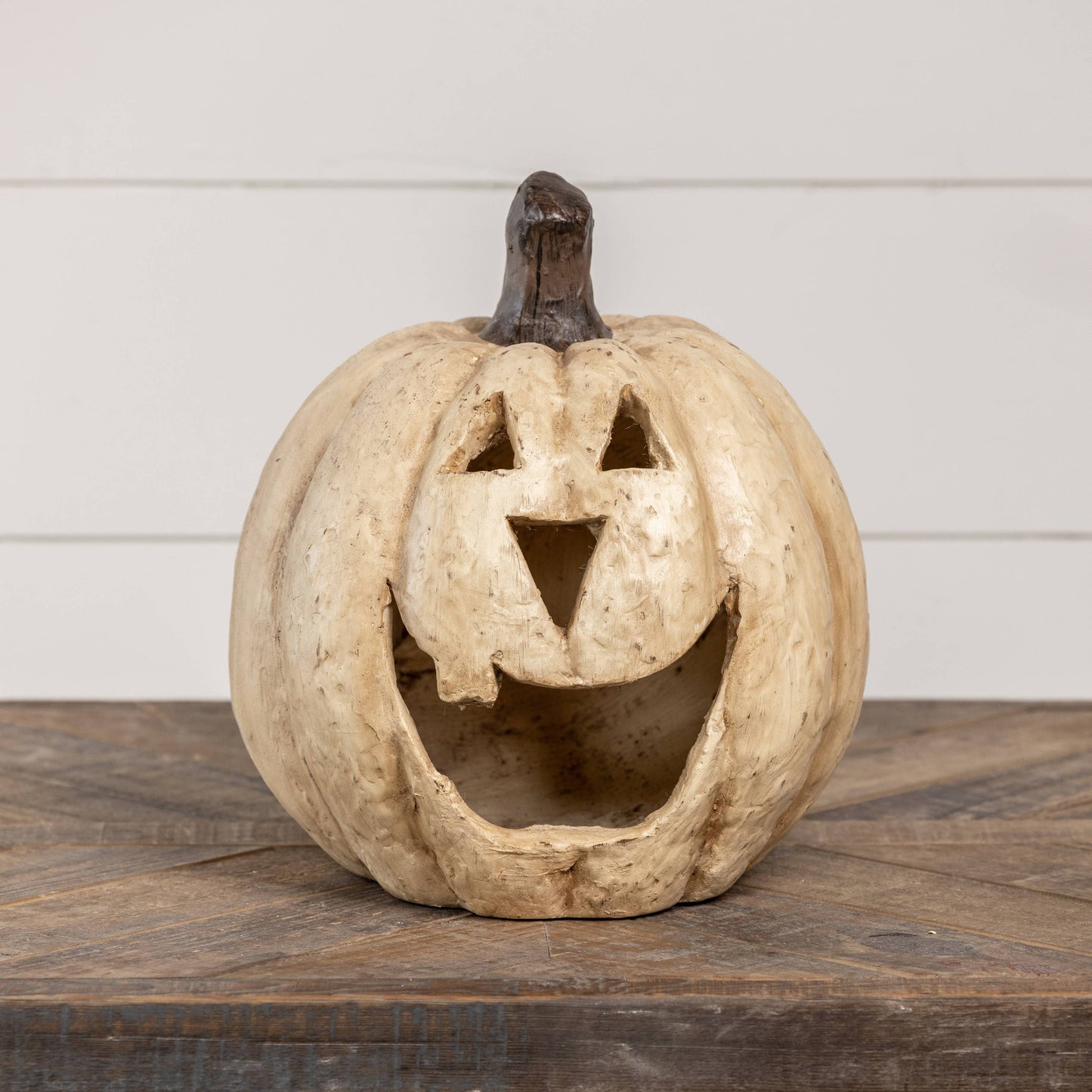 Vintage Inspired Big Mouth Pumpkin - White 11"