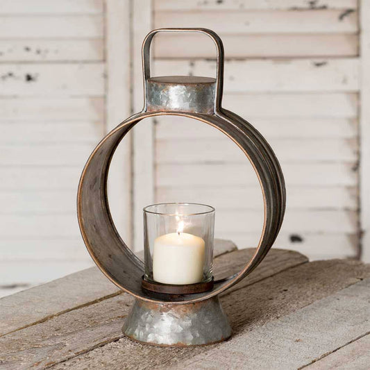 Small Workman's Metal Candle Lantern