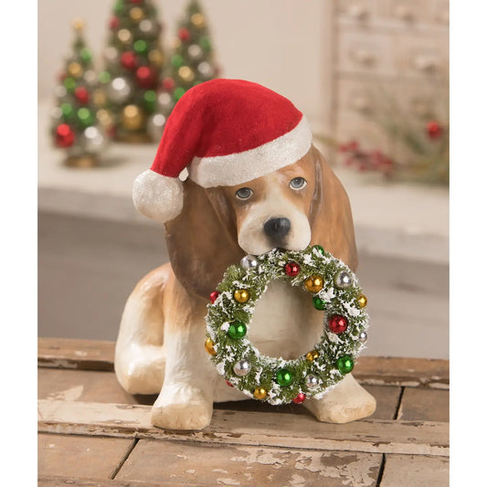 Christmas Puppy With Wreath from Bethany Lowe