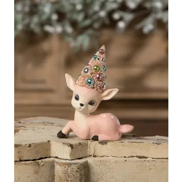 Bethany Lowe Pink Reindeeer With Tree