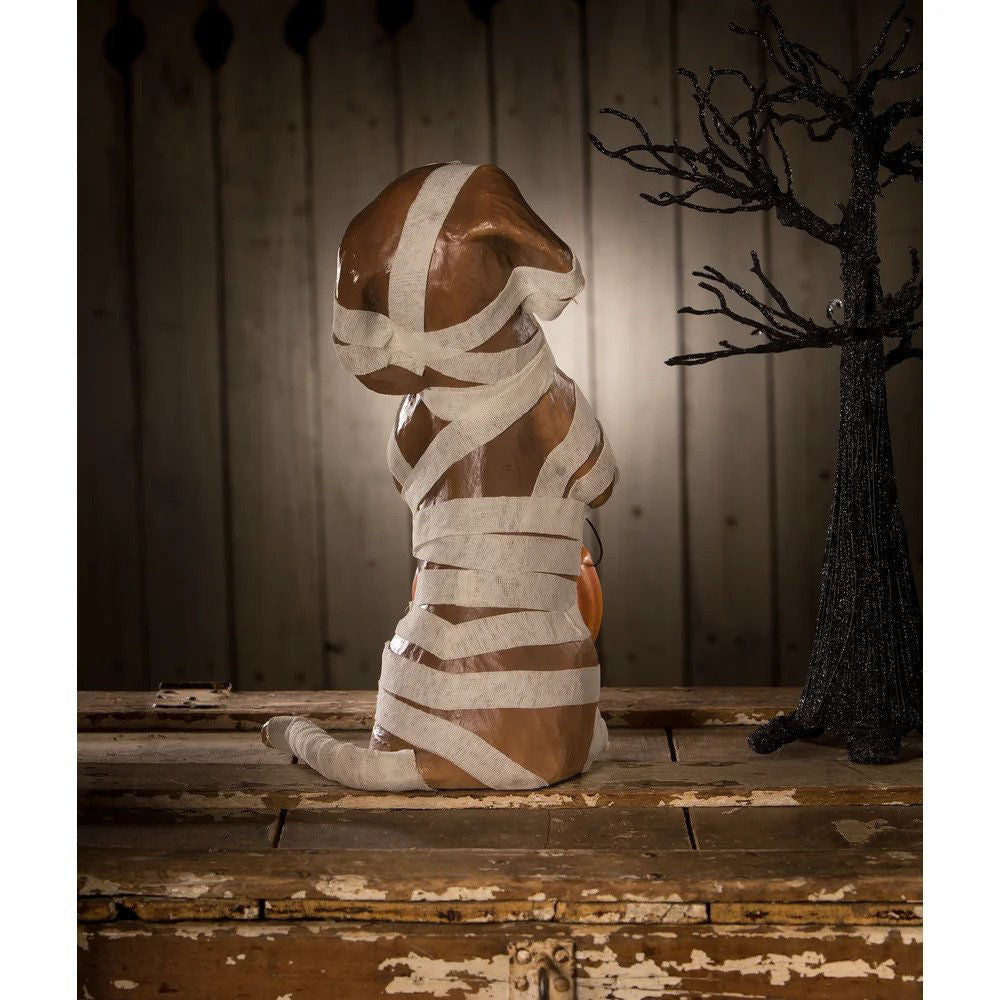 Mummy Puppy Paper Mache Figure from Bethany Lowe