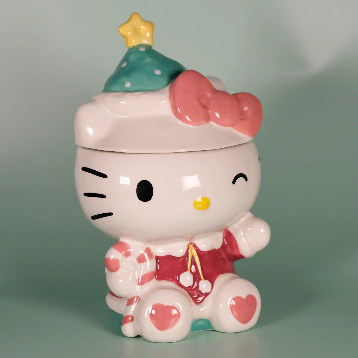 Hello Kitty Holiday Candy Cane Cookie Jar