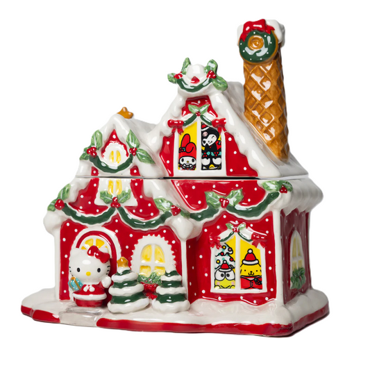 Hello Kitty & Friends Holiday Red House Cookie Jar