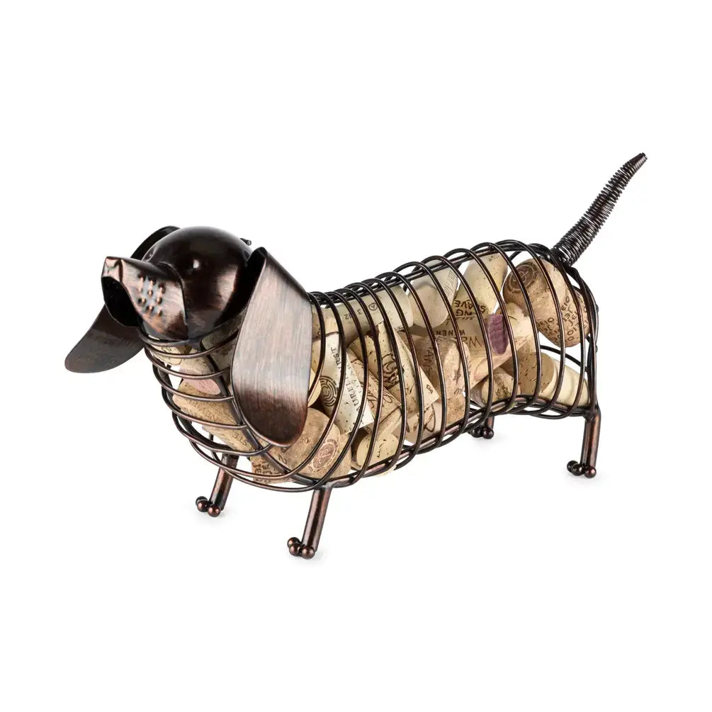 Rustic Bronze-Finish Dachshund Cork Holder