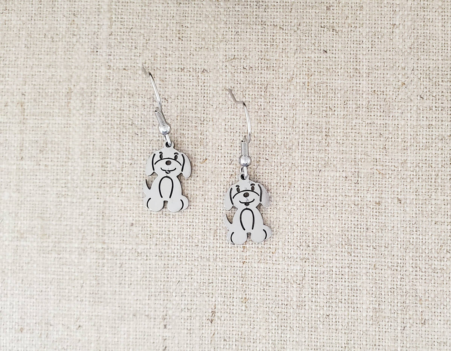 Puppy Dog Shaped Metal Earrings