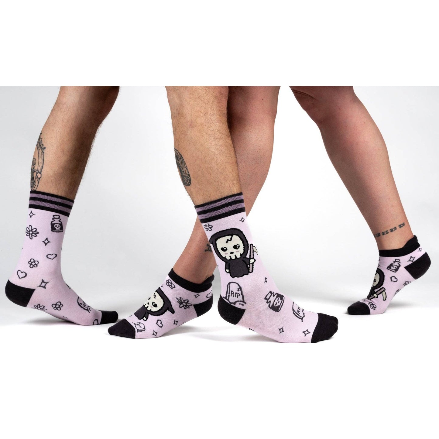 Pastel Goth Grim Reaper Crew Socks