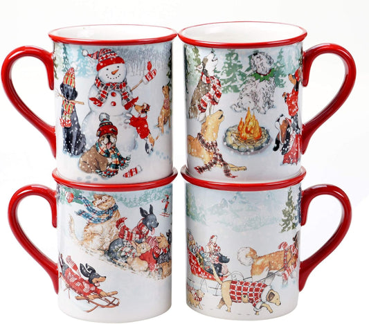"Special Delivery" Dog Christmas Mugs (Set of 4)