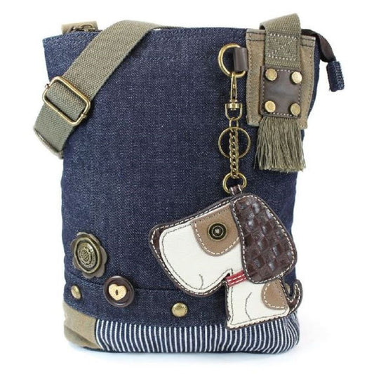 Chala Canvas Crossbody Handbag with Toffy Dog - Denim