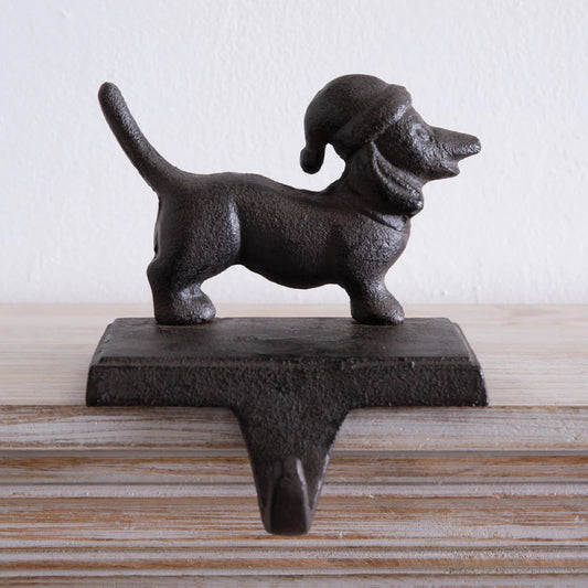 Dachshund Christmas Stocking Holder in Cast Iron