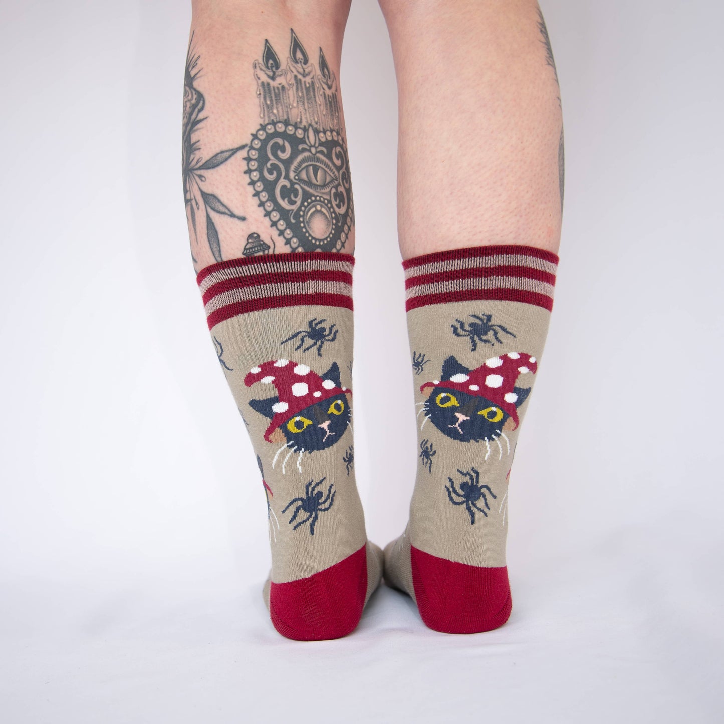 Witchy Whiskers Cat Crew Socks