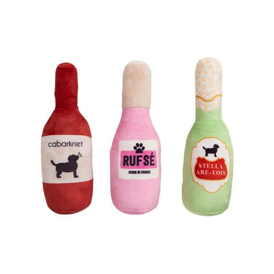 Beer, Wine & Rose Dog Toy Set