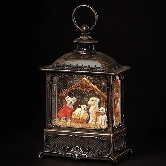 Canine Creche Lighted Swirl Lantern