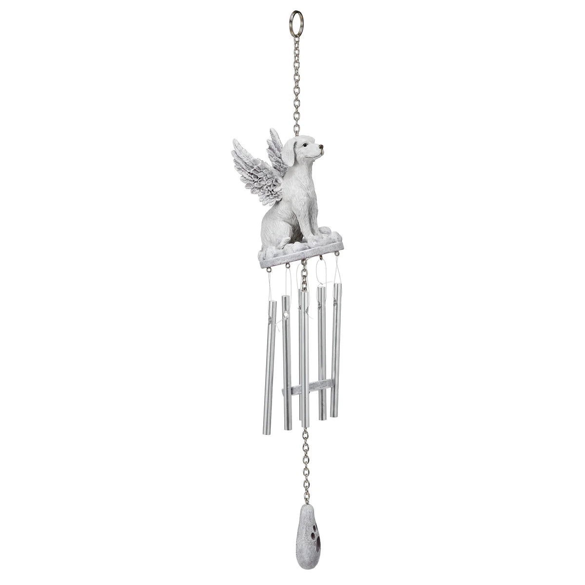 Dog Memorial Wind Chime With Angel Wings
