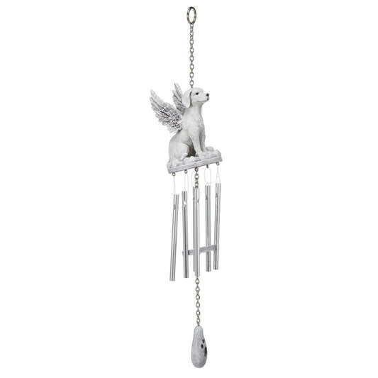Dog Memorial Wind Chime With Angel Wings