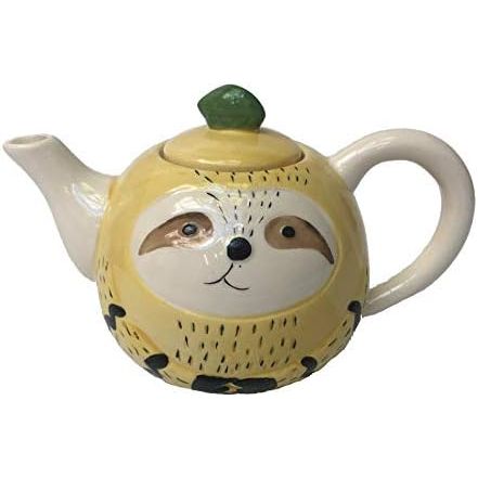 Teapot with sloth design on a white background