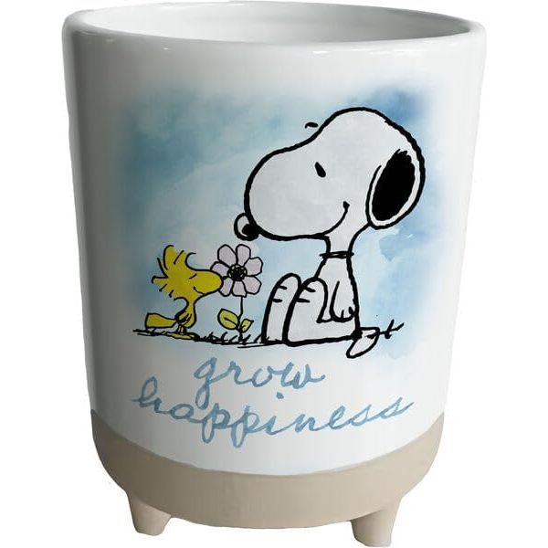 Snoopy "grow happiness" Ceramic Planter
